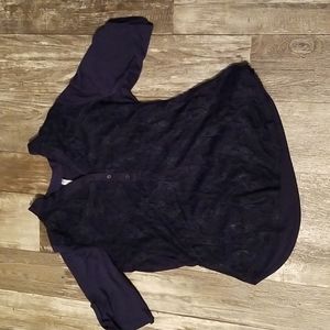 Navy blue lacy blouse